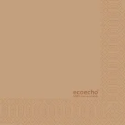 Duni Ecoecho, Lunchservetter, 3-lagers, 1/4-vikt, 33x33cm, brun, nyfiber, 1000 st