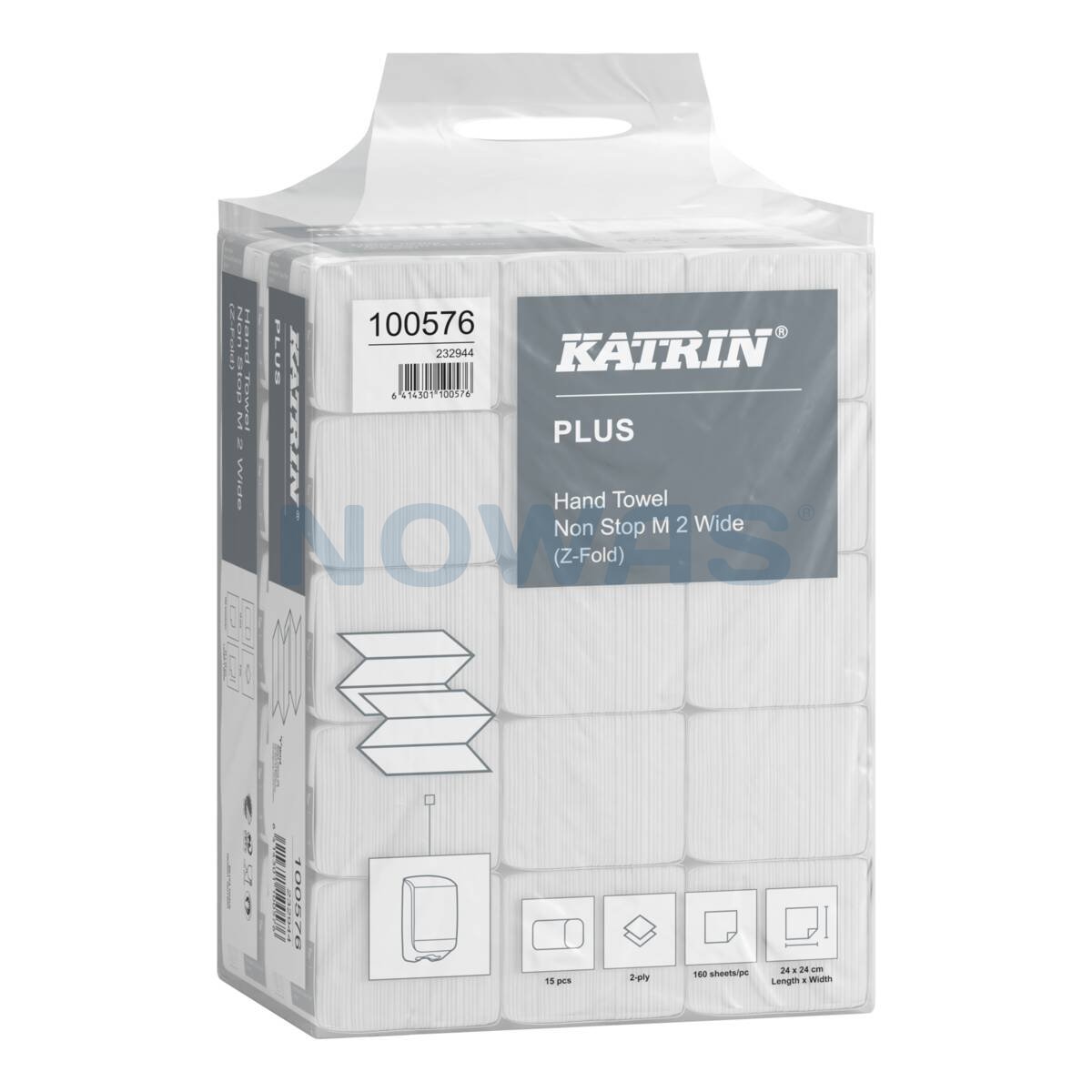 Katrin 100576 Plus handduk M, Z-vikt, 2-lagers, L24xB24xD8cm, 15x160 ...