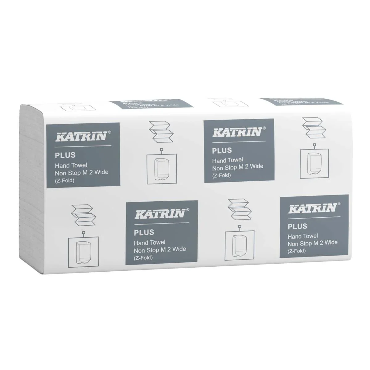 Katrin 100576 Plus håndklædeark M, Z-fold, 2-lags, L24xB24xD8cm, 2400 ...