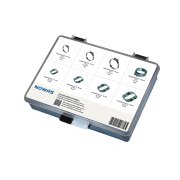 Kasse med slangeklemme sortiment 7-32mm