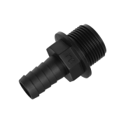 Slangnippel av plast med utvndig gnga