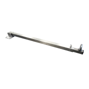 Hose guide for hose reel, with short extendable arm