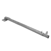 Hose guide for hose reel, with short extendable arm