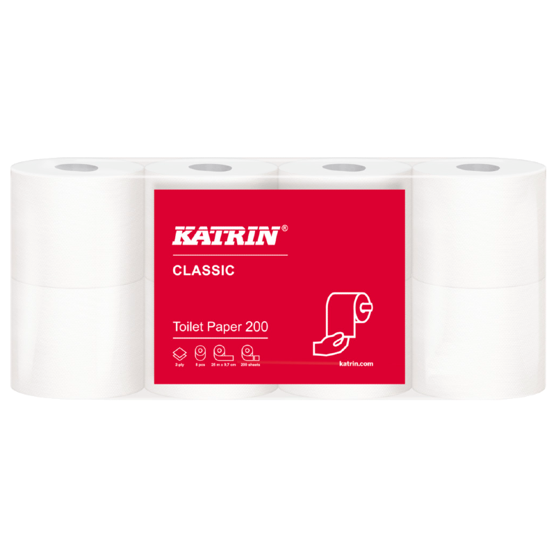 Katrin Classic 200 Toalettpapper 2-lagers, 25m. x 64 rl ...