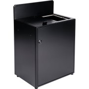 Waste bin for wall mounting, with front door, V-Part, black matte, 2 x 40 l