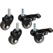 Wheelset, V-Part, black matte, metal, for waste bin 40 l, movable, 2 with brake