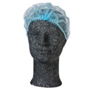 Hairnet with double elastic, nonwoven, L, blue, 100 pcs.