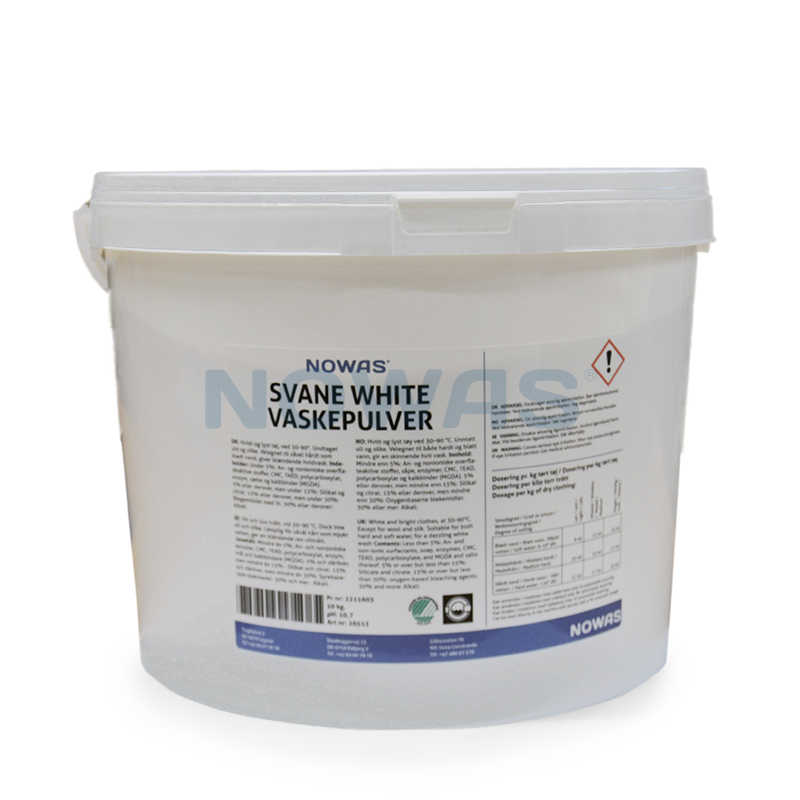 toilet Viva biord White Svanemærket vaskepulver, hvidt tøj 10 kg. - Tøjvask / Vaskepulver -  NOWAS A/S