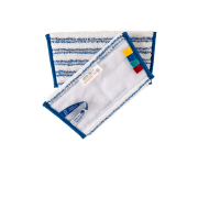 Microfibermoppe med velcro. bl/hvid 25 cm.