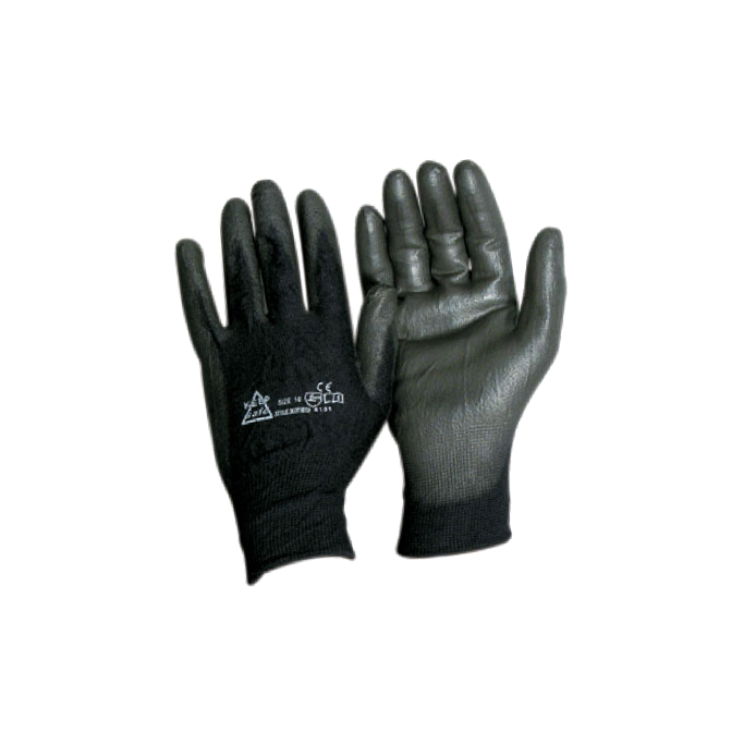 service Vågn op Afledning Halvdyppet PU handske til microfiber rengøring, sort - Halvdyppede handsker  - NOWAS A/S
