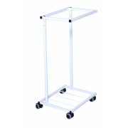 Affaldsstativ, hvid med hjul