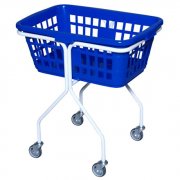 Firkantet vaskerivogn med bl kurv