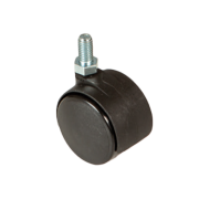 Hjul 40 mm sort plast med tap