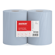 Katrin 464309 Industriell torkrulle XXL, 2-lagers, 1000 ark, bl, 2 rullar