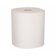Towel roll white 3-ply, virgin fiber, 19cm, 100m x 6 rolls.