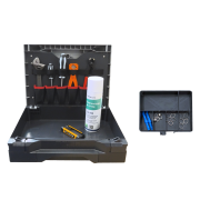 Toolbox for clean water systems incl. spare parts box for hose clamp and pipe collector box
