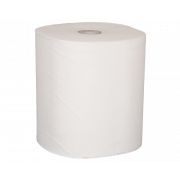 Hand towel roll, 2-ply, midi, 140 m x 20.3 cm, 19 cm, white, virgin fiber, 6 rolls