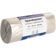 Affaldsposer LD, klar, 100% genanvendt plast 50x70 cm. 40 ltr. 50 ps x 24 rl.