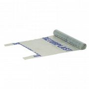 Sk med knudehndtag, 125 ltr. LDPE, Klar, genbrugsplast 75 x 139 cm. 120 stk/krt. 