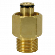 Adapter K-lock 22mm. Udv. gevind, messing, max. 400 bar / 150C