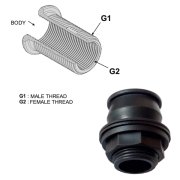 Push-In tankgennemfring, PP indvendig gevind