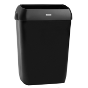 Katrin 92285 Papperskorg 50 L, plast, svart med lock, fr vggupphngning