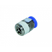 Push-in connector with external thread