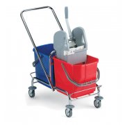 Wetmop trolley med 2 x 25L. spande