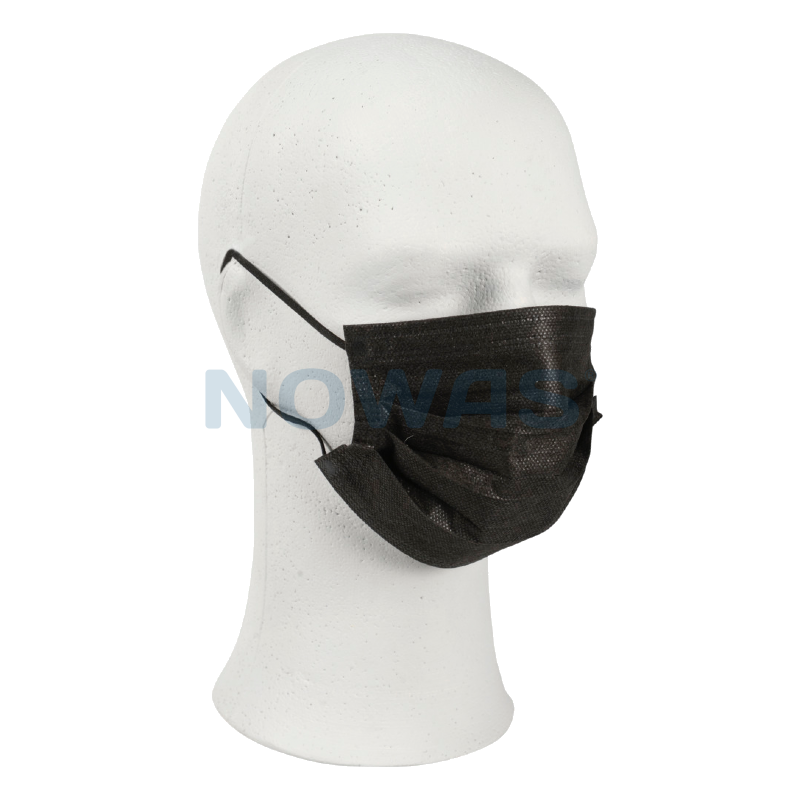 Engangs Ansigtsmaske IIR, med øreelastikker, 3-lags, sort, 50 - Briller & masker - NOWAS A/S