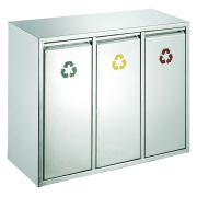 Affaldsspand i stl med 3-rum, 3x15 l