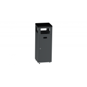 Caro affaldsbeholder, koksgr galvaniseret stl med hj top, 90 l