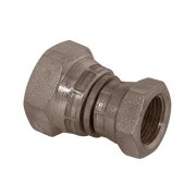 Straight connector with double union 3/8