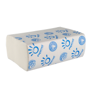 Hndkldeark W-fold, neutral TAD, 2-lags hvid 20,3cm x 32cm 2000 ark, 100% nyfiber