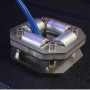 Hose guide roller, stainless with floor feedthrough