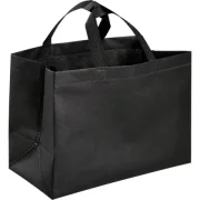 Shoppingkasse med handtag, 15 liter, svart, PP/tervunnen, 34,5x33,5 cm. 100 st.