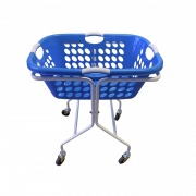 Vaskerivogn firkantet bl kurv med 4 greb, 50L