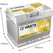 Varta 12V AGM Batteri, 60Ah