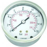 Manometer 50 1/4 tums 10 bar baktvänd koppling, glycerin