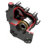 RGB24 Gearkasse - 25,4 mm motoraksel / 24 mm gearaksel, krydsm�l 89mm, max 24 HK
