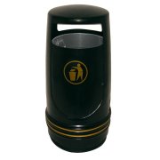 Udend�rs affaldsspand, Merlin, 90L, med inderspand i metal, sort, til tungt affald