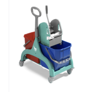 Kompakt trolley med 2x25L spande og vrider. gr�n