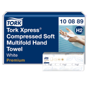 Tork Xpress H2 Soft Multifold H�ndkl�deark, komprimerede, hvid, 2-lag