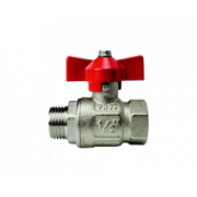 Kuglehane med fuld gennemlb, nippel/muffe